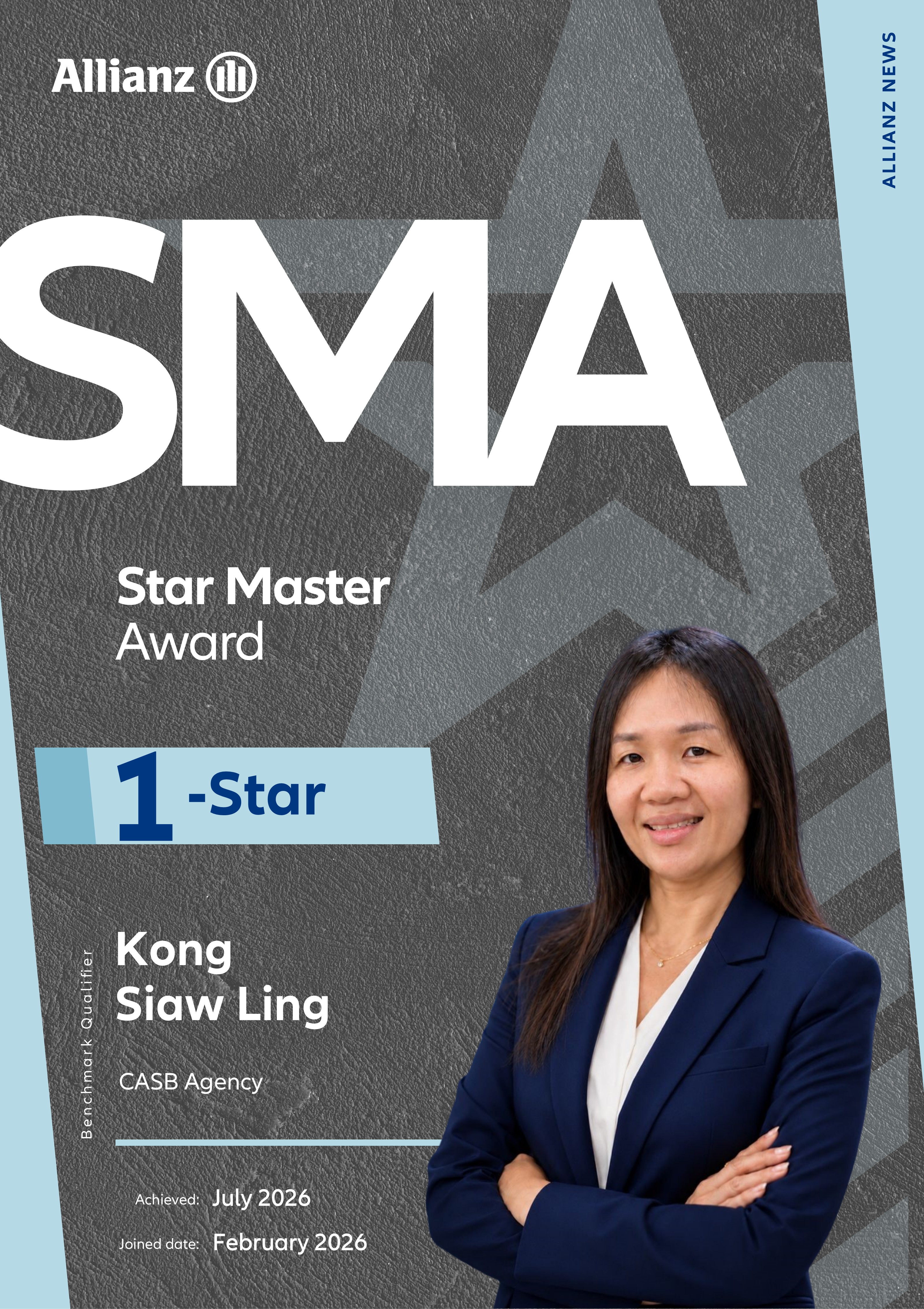 Kong Siaw Ling 1-Star Master Award July 2026